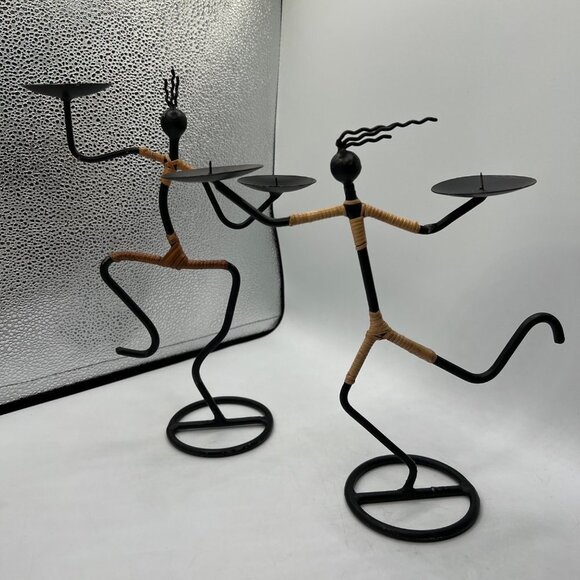 Laurids Lønborg Black Iron Mid Century Candle Holder Figure (2)